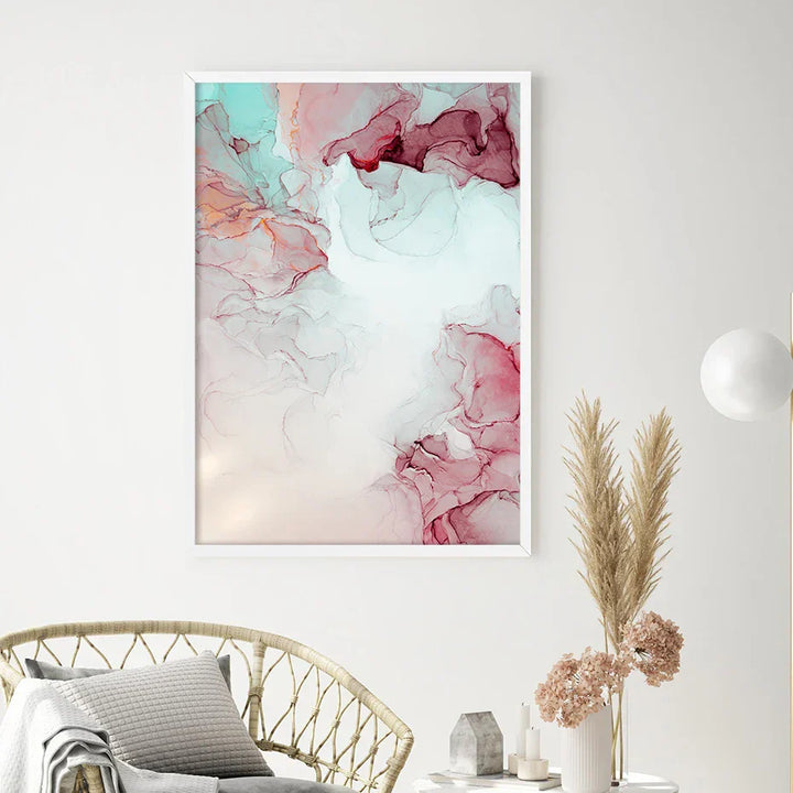 Abstrakt Minimalistisk Rosa Blekk Marmor Trykk Veggkunst Fine Art Lerret Utskrifter Bilder For Stue Soverom Hotellrom Kunst Dekor | Skanto