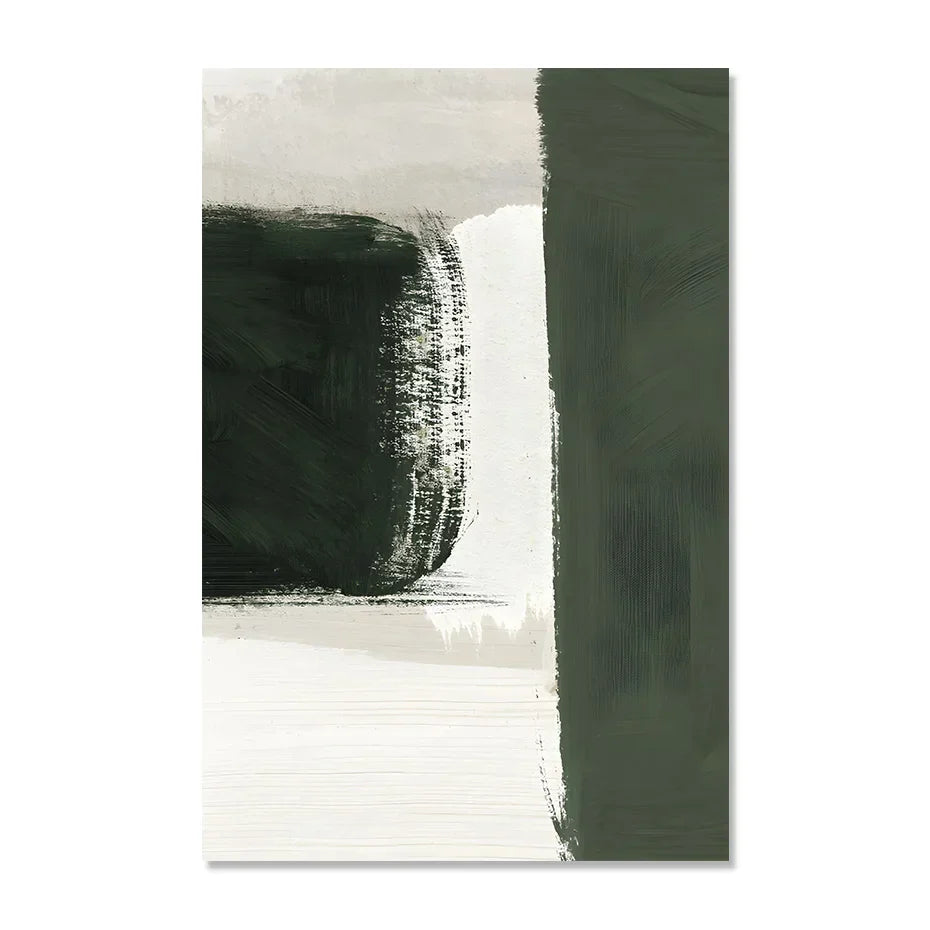Moderne Abstrakt Grønn Beige Hvit Penselstrøk Lærret Utskrifter Nordisk Veggkunst For Moderne Stue Hjem Decor Kunstverk | Skanto