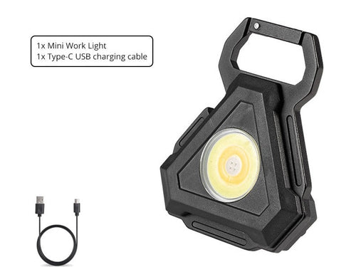 Mini LED Lommelykt USB Flaskekork Nøkkelring | Skanto