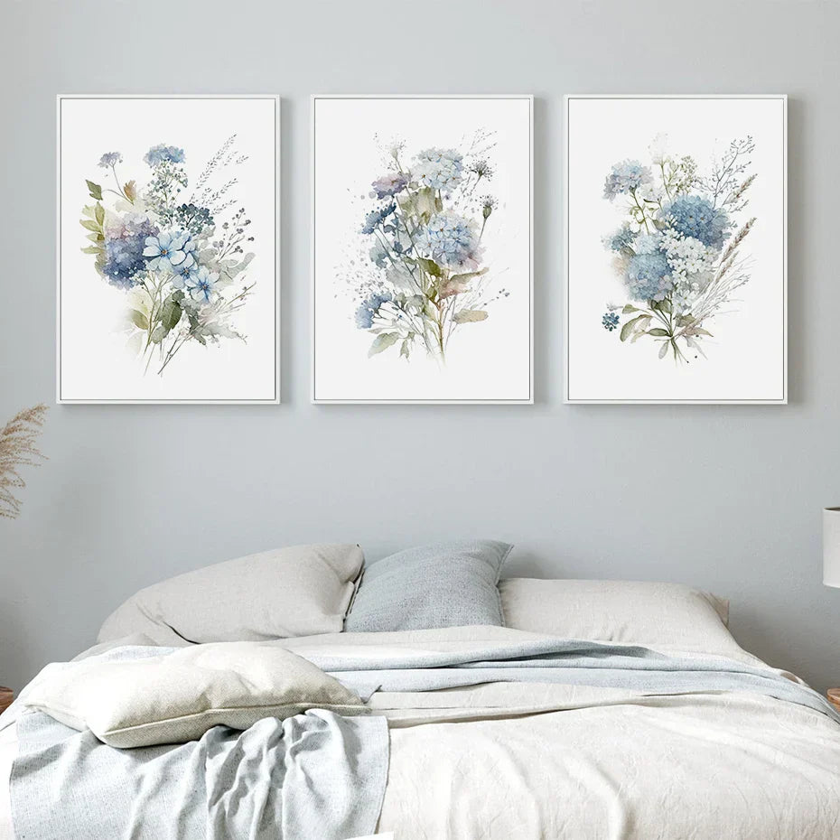 Minimalist Villblomster Akvarell Veggkunst Fine Art Lerret Trykk Botaniske Plakater Bilder For Stue Hjemmedekor | Skanto