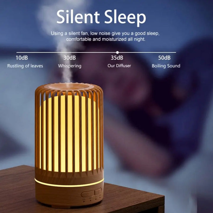 Skanto | Auralis Mini Aroma Diffuser | 150 ml | Ultralyd & LED Stemningslys | USB Drift | Stille Fuktighet