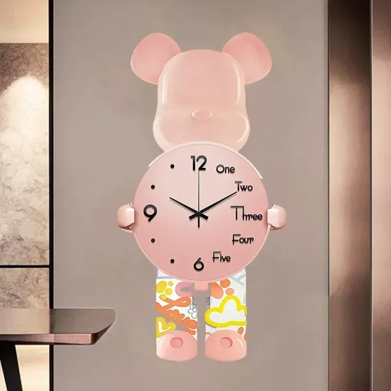 Glødende Stjerne Bamse LED Veggklokke | Skanto