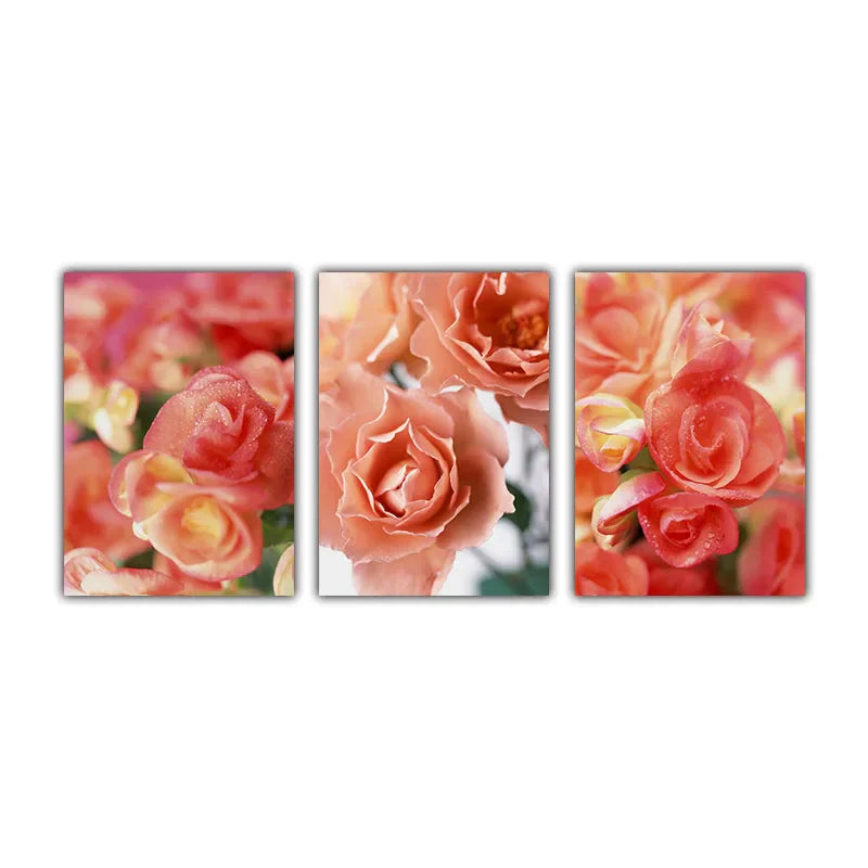 Rosa Røde Roser Blomster Veggkunst Fine Art Lerret Utskrifter Moderne Botaniske Plakater Bilder For Stue, Soverom Kunst Dekor | Skanto