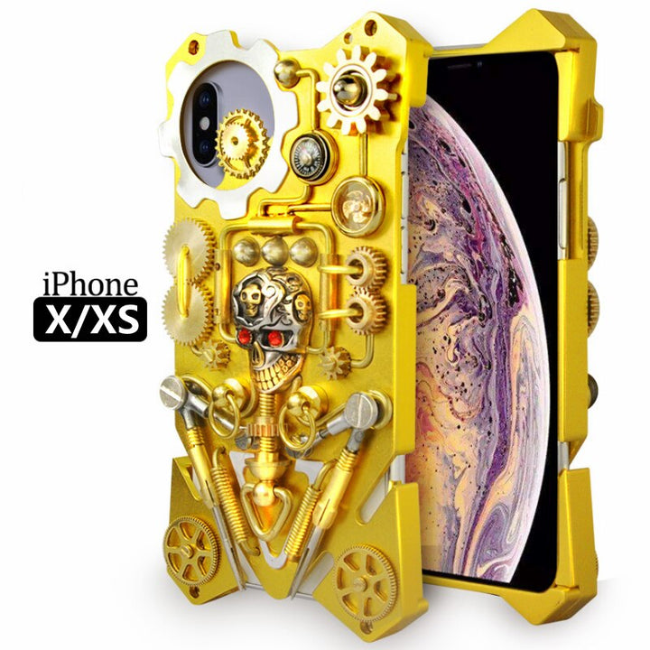 Skanto | Mekanisk Dødskalle Cyberpunk Stil iPhone Deksel