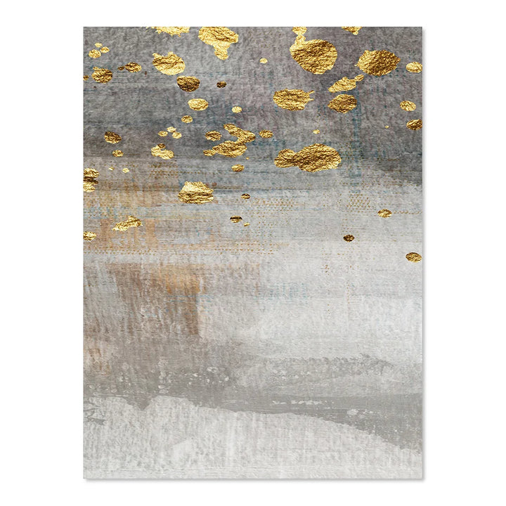 Beige Grå Gylden Prikkete Vintage Abstrakt Veggkunst Fine Art Lærredsutskrifter Samtidsbilder for Elegante Interiører | Skanto