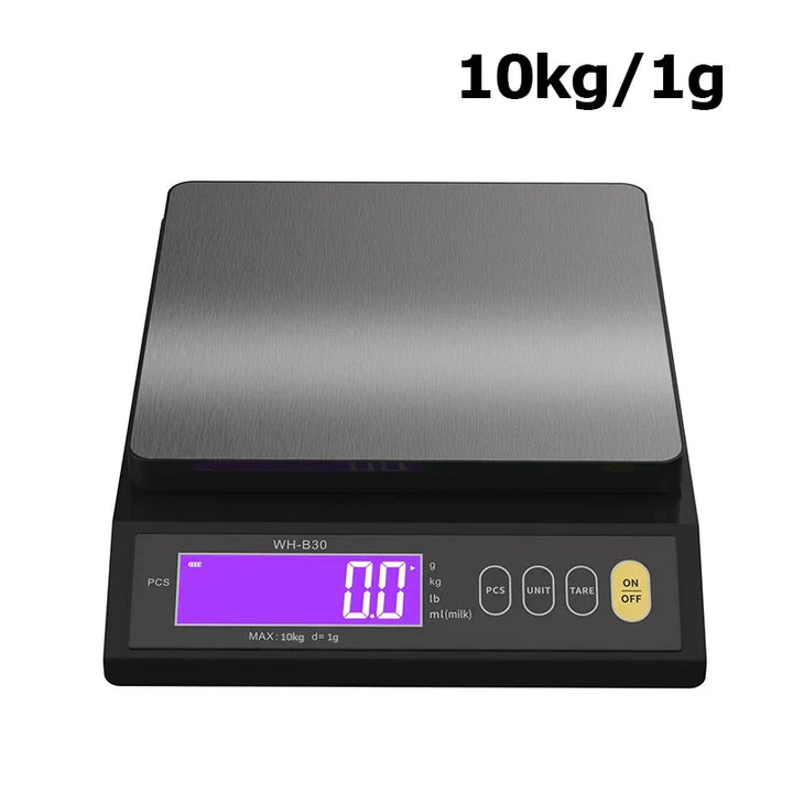 Skanto | 5 kg/0.1 g og 10 kg/1 g digital elektronisk kjøkkenvekt, LCD-skjerm, helt vanntett rustfritt stål vektsverktøy for baking