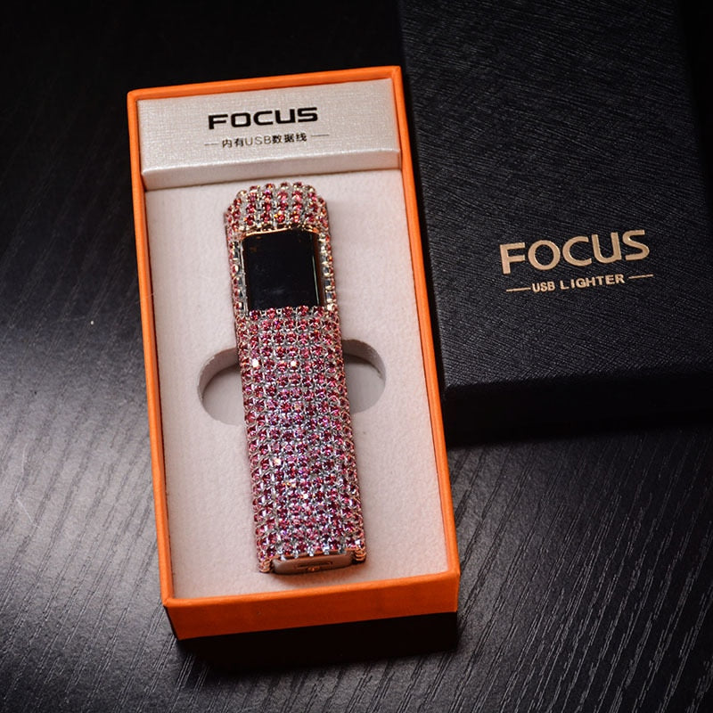 Skanto | Sparkle Stone Rhinestone Oppladbart Bærbart Lighter