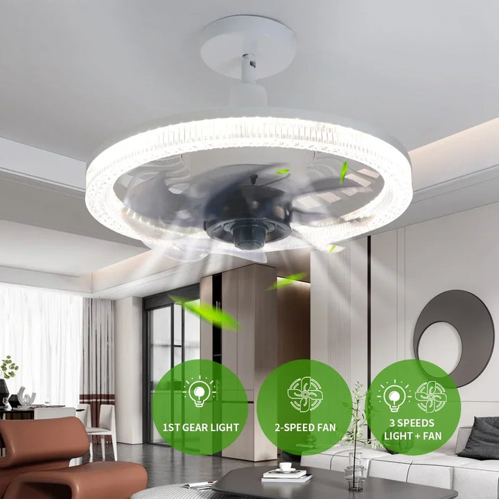 3i1 Fjernkontroll Støyfri Støy Elegant Vifte Lampe | Skanto