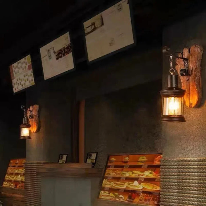 Skanto | Retro Lantern Lamp Industriell Lantern Vegglampe