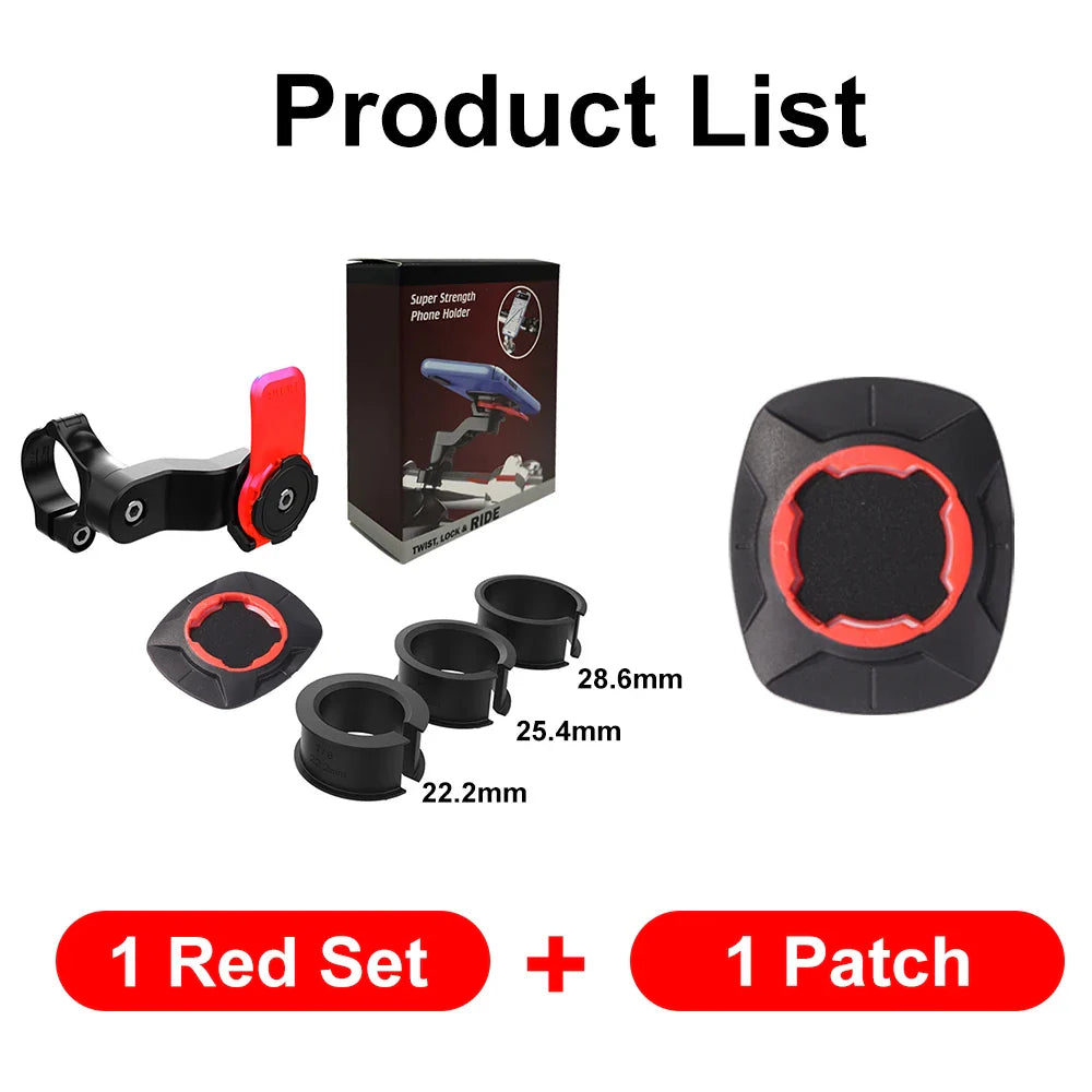 Skanto | RIDELOCK Pro Mount | Støtsikker Telefonholder for Sykkel & Motorsykkel | 360° Rotasjonsbar | For 4.7–7.2" Smarttelefoner