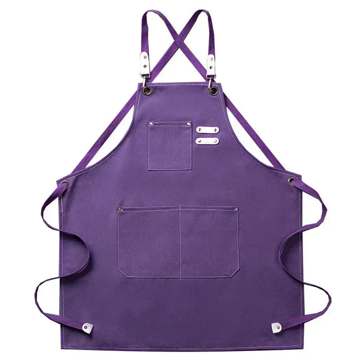 Canvas forkle med lommer, justerbart, Unisex | Skanto