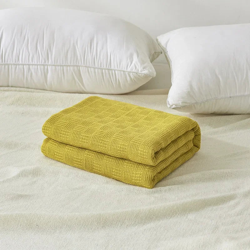 Skanto | Bomullsgauze teppe Aurelina | 100 % bomull | Pustende & Hudvennlig | Perfekt for sofa, seng & kontor