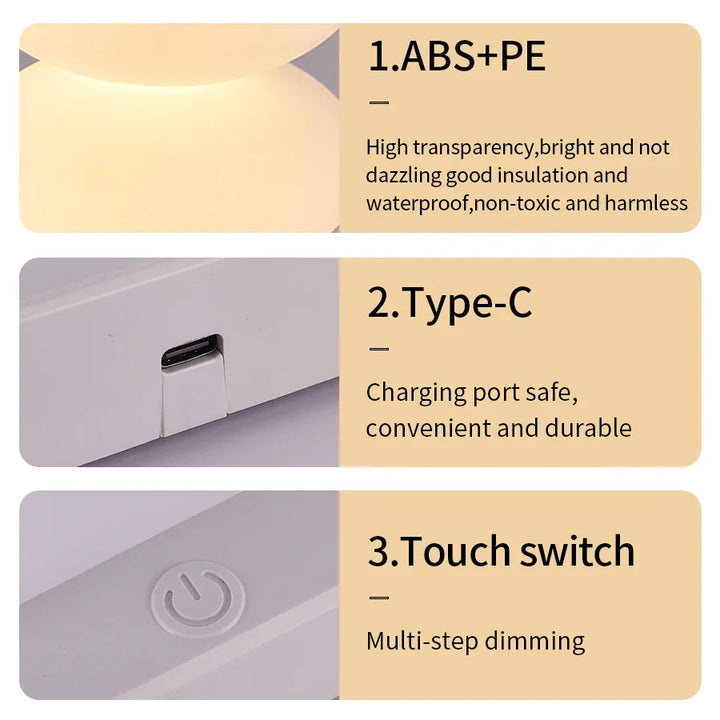 Skanto | AuraGlow LED bordlampe | 16 RGB-farger og varm hvit | Berøringsdimming | USB-drift | 3W