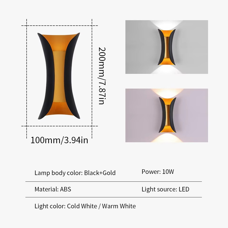 Skanto | Moderne Dual-Tone LED Vegglampe – Vanntett & Minimalistisk for Innendørs & Utendørs