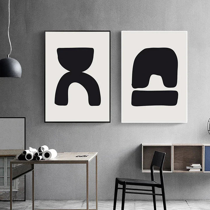 Minimalist Abstrakt Primitive Symboler Veggkunst Fine Art Lerretsutskrifter Svart Hvit Bilder For Moderne Leilighet Stue Hjem Dekor | Skanto