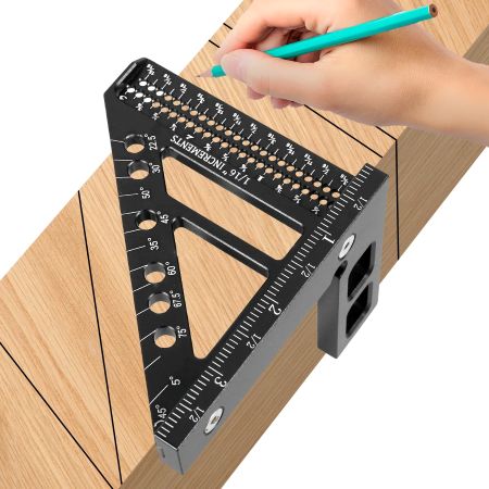 Präzisions-3D-Holzbearbeitungslineal – 45°- og 90°-Mehrwinkel-Messwerkzeug