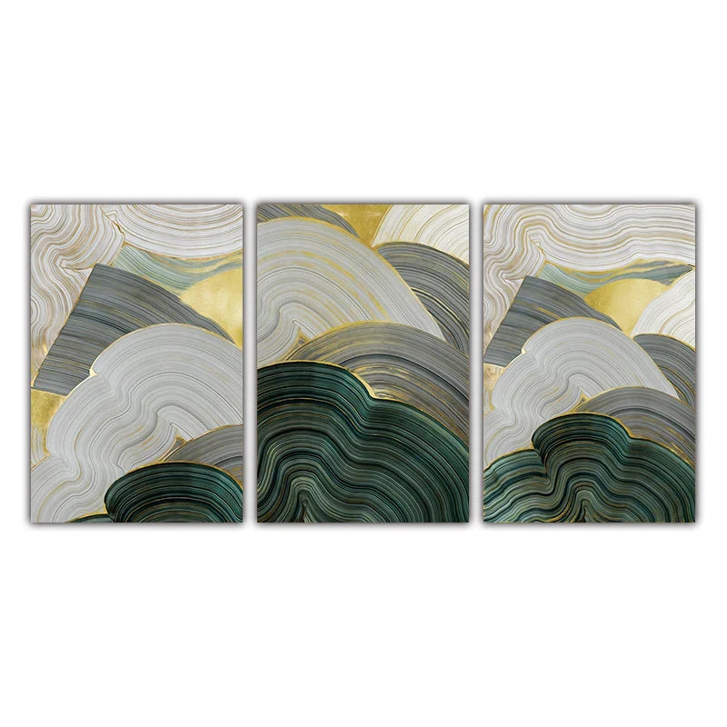 Grønn Beige Grå Flytende Svirvler Abstrakt Veggkunst Fin Kunst Lerret Utskrifter Bilder For Moderne Leilighet Spisestue Stue Kunst Dekor | Skanto