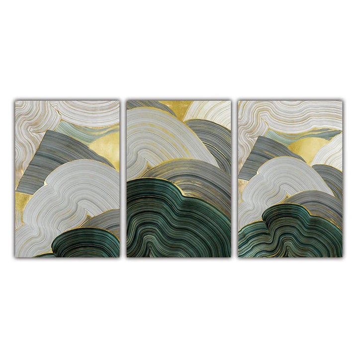 Grønn Beige Grå Flytende Svirvler Abstrakt Veggkunst Fin Kunst Lerret Utskrifter Bilder For Moderne Leilighet Spisestue Stue Kunst Dekor | Skanto