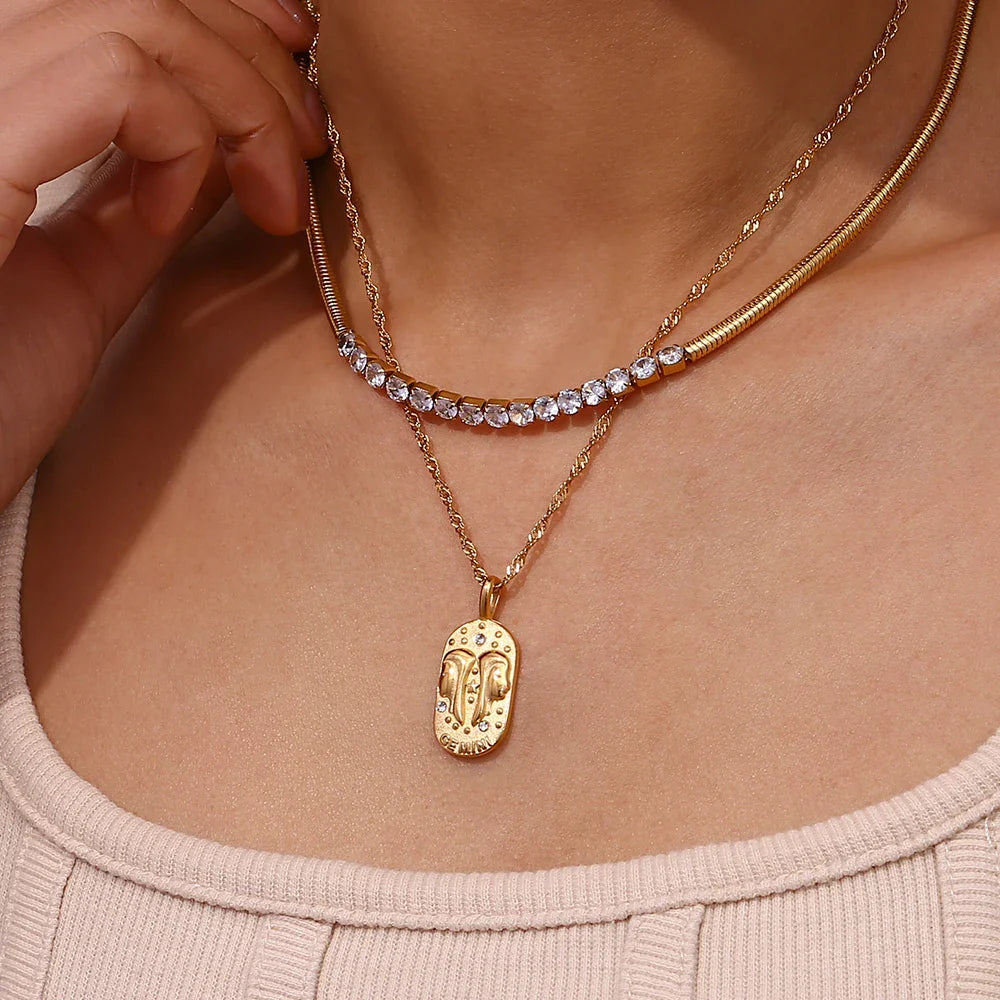 Skanto | Dainty Zodiac Tarot Inspirert Halskjede