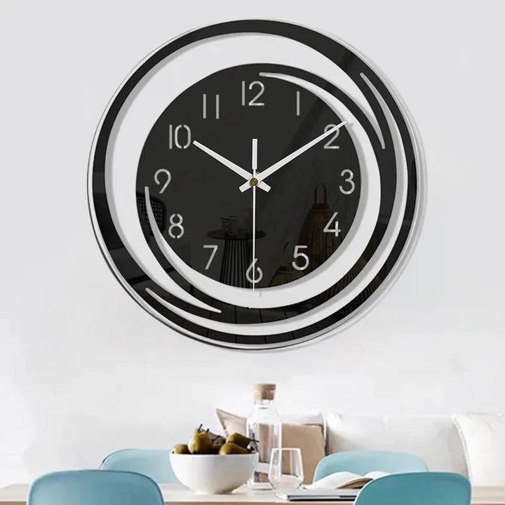 Skanto | Akryllveggklokke - Skandinavisk design - Svart - Klokke