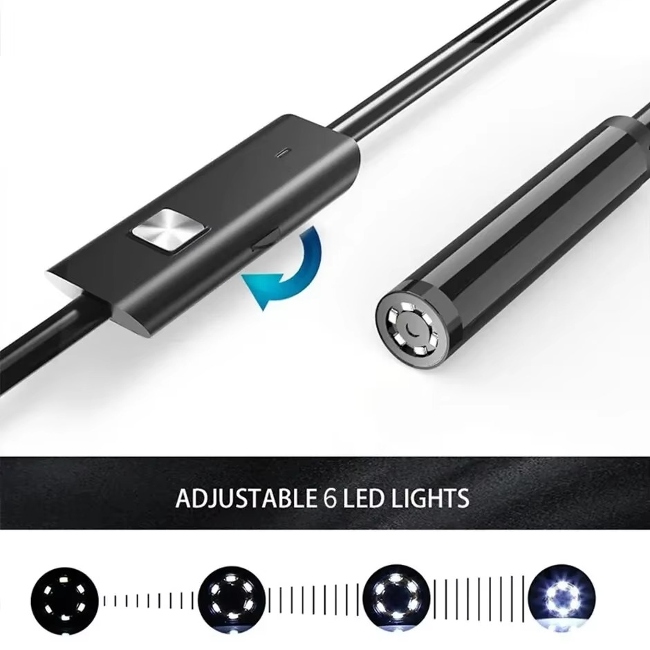 Skanto | Høyoppløselig 0.276 tommer TYPE-C Fleksibel Inspeksjonskamera med 6 justerbare LED-lamper