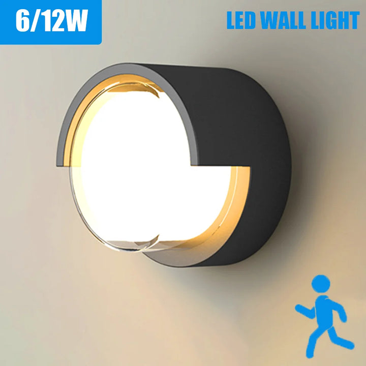 Skanto | LED Vegglampe LumoGuard | Med Radar Bevegelsessensor | 6W/12W | Varm & Kald Hvit | IP66 Vanntett