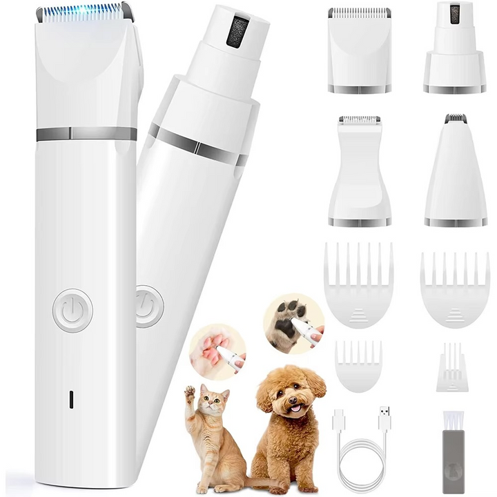 Skanto | Ultimate Pet Grooming Kit: Stille hårklipper, neglegrinder og poterklipper