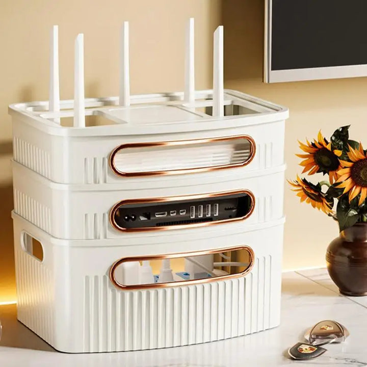 Staubtett dekorativ Router Oppbevaringsboks Organizer | Skanto