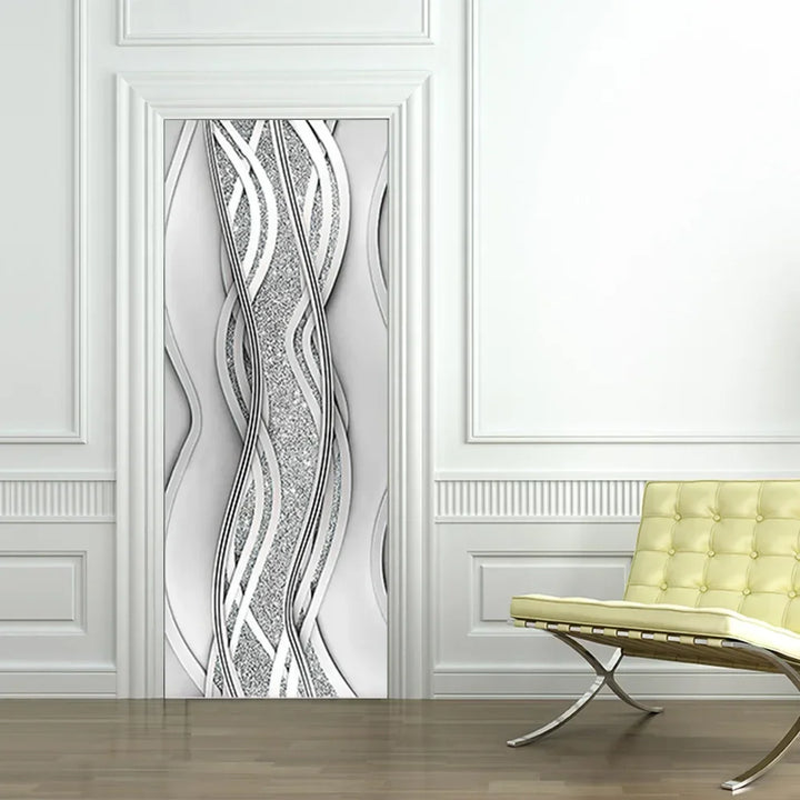 Moderne Abstrakt Perle Geometrisk Dørklistremerke Mural Avtakbar PVC Vinyl Peel N Stick Veggkunst Mural Klistremerke For Innendørs Dører Kreativ DIY Hjem Deko | Skanto