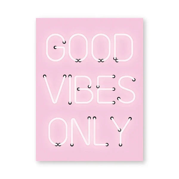 God Vibes Only Neon Rosa Plakat Veggkunst Fine Art Lerret Utskrifter Positivitet Bilde For Stue Jenters Soverom Salong Kunst Decor | Skanto