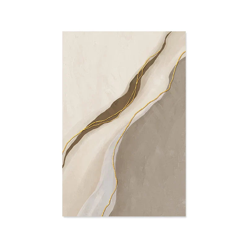 Moderne Geomorfiske Abstrakte Veggkunst Kunsttrykk Grå Beige Brun Lerretsbilder For Stue Moderne Hjem Interiør Dekor | Skanto