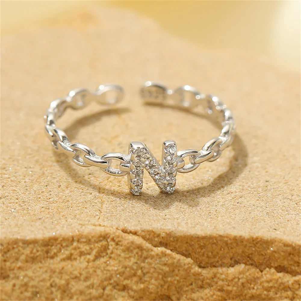 Skanto | Delikat Diamant Bokstav Initial Ring