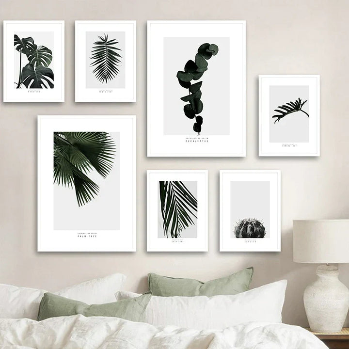 Minimalistiske Grønne Blader Moderne Botaniske Eksemplar Veggkunst Kunstneriske Lerretsutskrifter Galleri Veggbilder For Stue Spisestue Kunst Dekor | Skanto