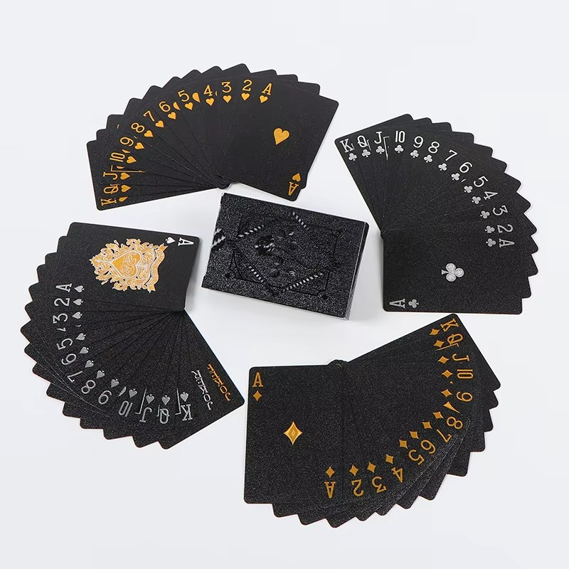 Luksus, wasserfeste Poker-Spielkarten i Schwarz og Gold