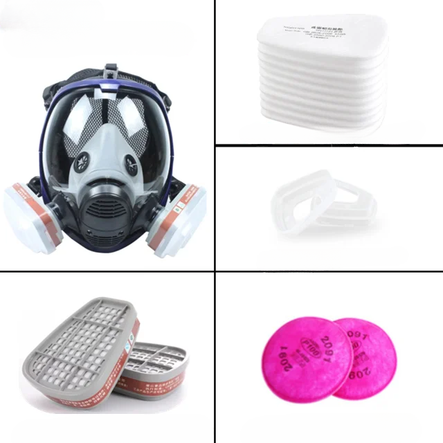 Skanto | Full Face Respirator Maske med Antidugg Linse og Industrielle Gassfiltre