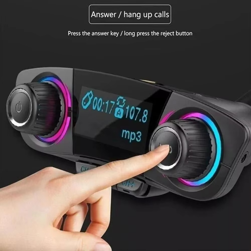 Skanto | Bluetooth 5.0 Car FM transmitter with dual USB charger and LED display