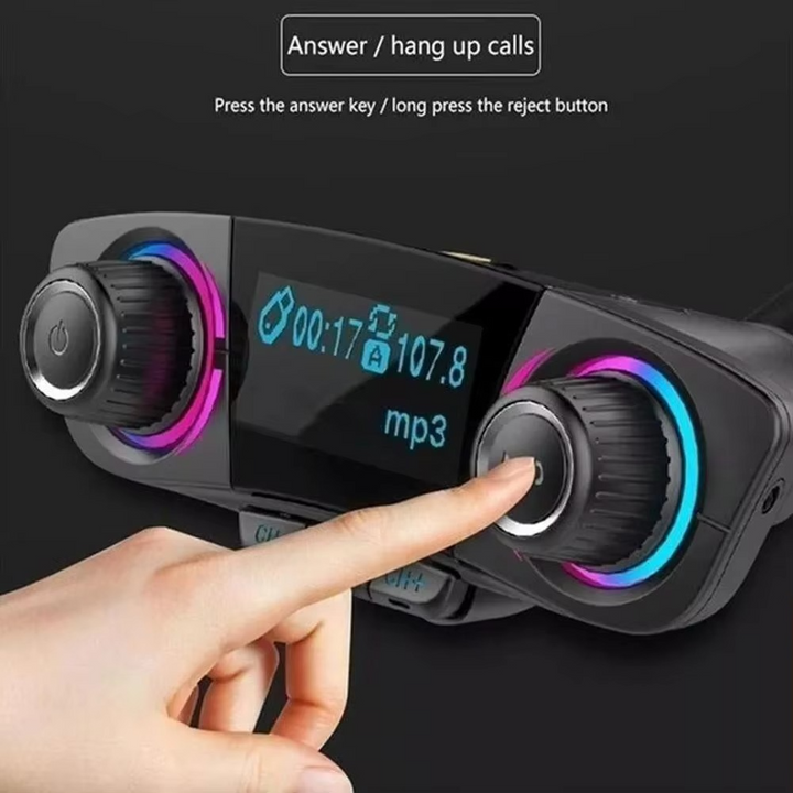 Skanto | Bluetooth 5.0 Car FM transmitter with dual USB charger and LED display
