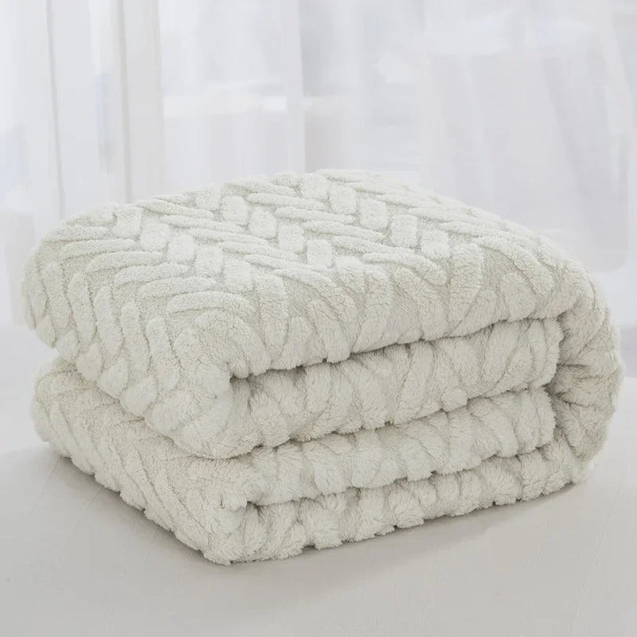 Skanto | Jacquard Fleece Teppe CozyWeave | Enkelt lag & Dobbelt sidet | Myk Tafu & Shu bomullsfleece | For høst & vinter