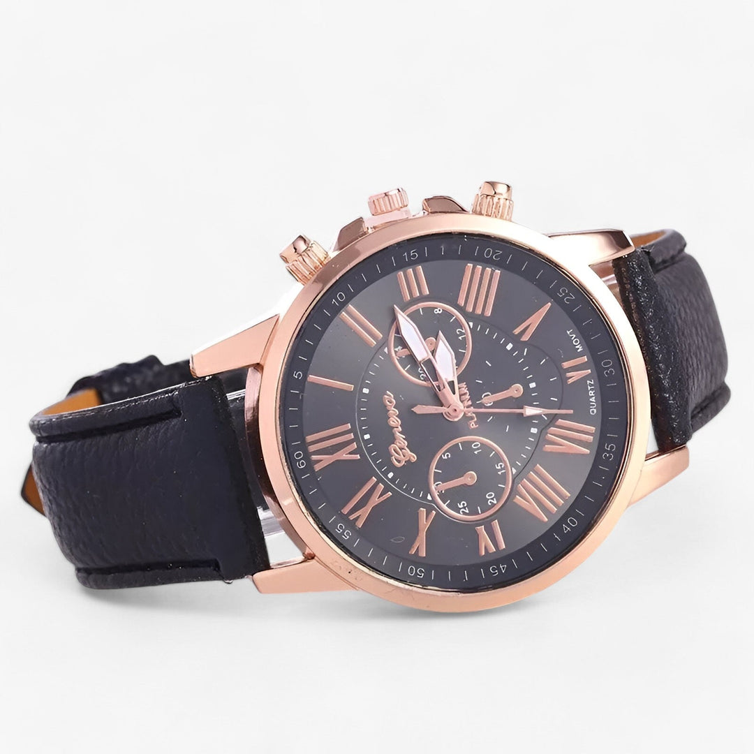 Skanto | Camille Kvinners Vanntett Lær Rem Klokke 42mm