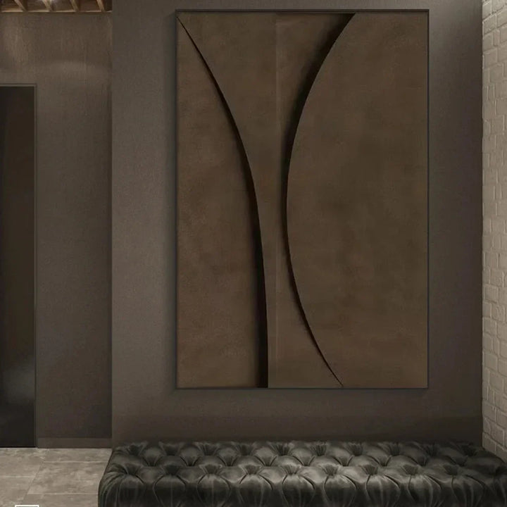 Moderne minimalistiske flate geometriske linjer veggkunst fine kunst lerret utskrifter retro brun abstrakt bilder for stue moderne interiør dekor | Skanto