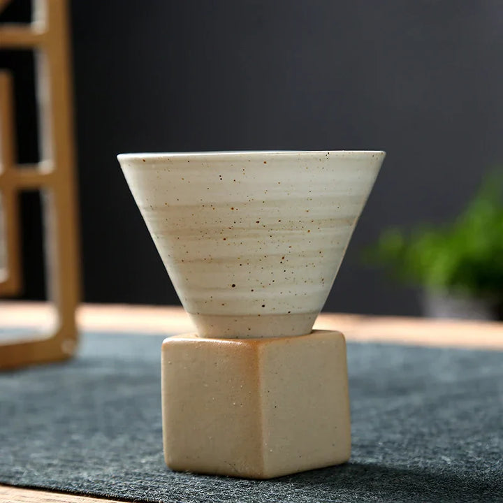 Skanto | Japansk kaffekopp med fat, 1 stk, retro keramisk tekopp, krus, latte, espresso, pull0, blomster cappuccino, ny keramikkopp, 100 ml/3,5 oz