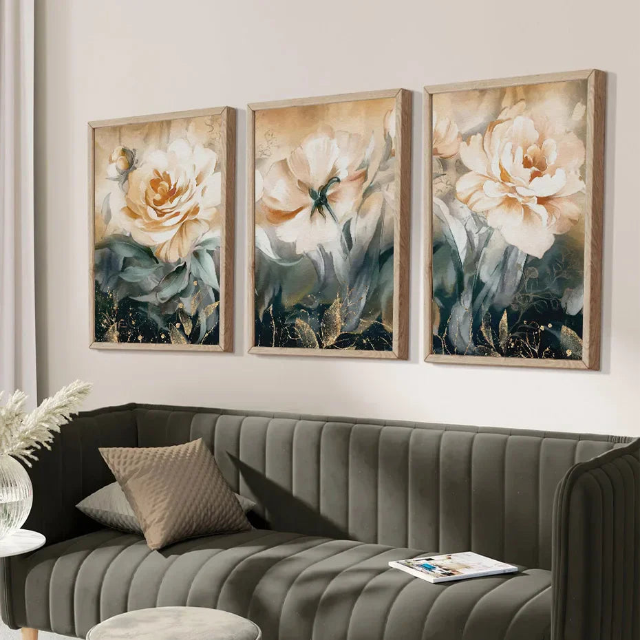 Serene Pastel Petals Floral Abstract Veggkunst Fine Art Lerrettrykk Moderne Botaniske Bilder For Stue Spisestue Kunst Dekor | Skanto