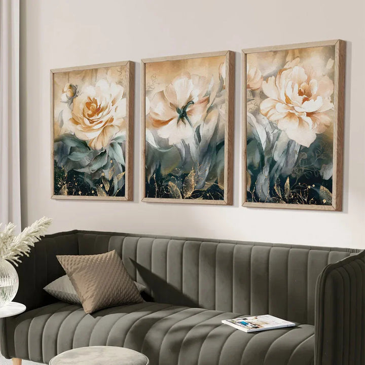 Serene Pastel Petals Floral Abstract Veggkunst Fine Art Lerrettrykk Moderne Botaniske Bilder For Stue Spisestue Kunst Dekor | Skanto