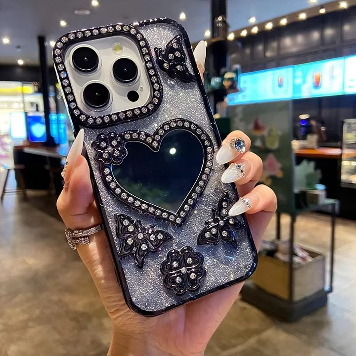 Skanto | Butterfly Glitter Diamond Speilcover for iPhone