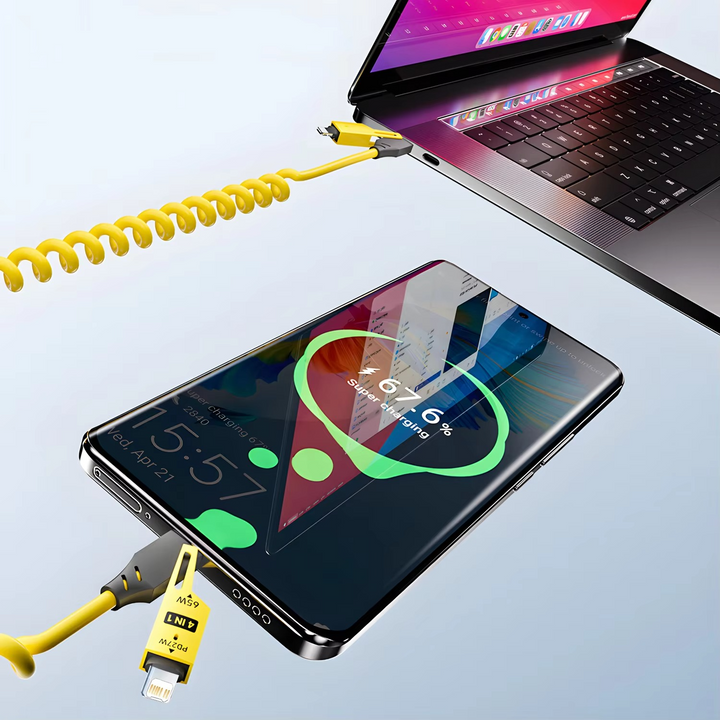 Skanto | Multi-enhet 65W hurtiglading USB-C-kabel for iPhone, Xiaomi, Samsung