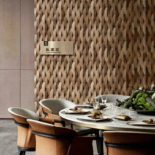 3D-Mosaik-Wandpanel fra Massivholz med Akustikdesign