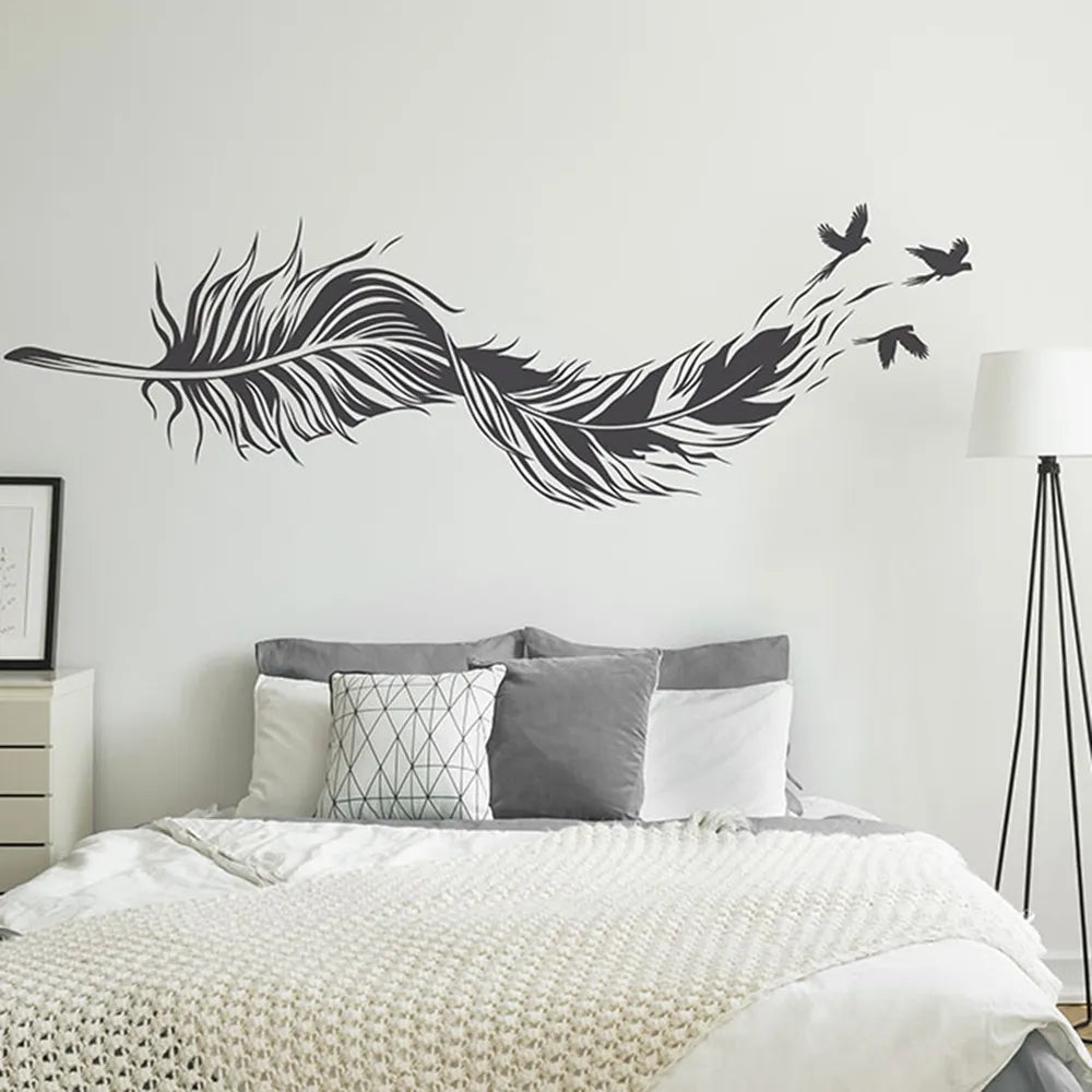 Birds Of A Feather Vinyl Veggklistremerke For Soverom Stue Fjernbar Peel & Stick Veggdekal For Kreativ DIY Hjemmedekor | Skanto