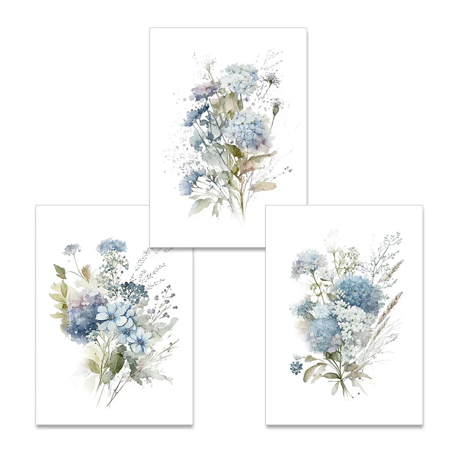 Minimalist Villblomster Akvarell Veggkunst Fine Art Lerret Trykk Botaniske Plakater Bilder For Stue Hjemmedekor | Skanto