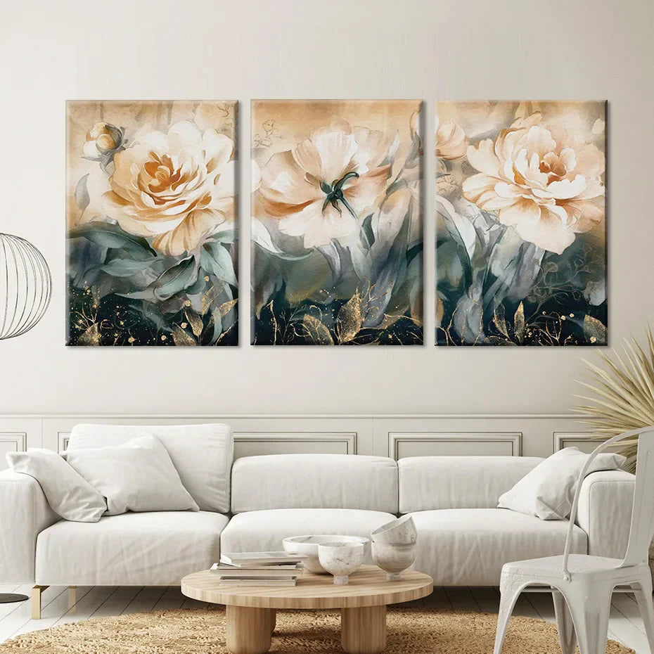Serene Pastel Petals Floral Abstract Veggkunst Fine Art Lerrettrykk Moderne Botaniske Bilder For Stue Spisestue Kunst Dekor | Skanto