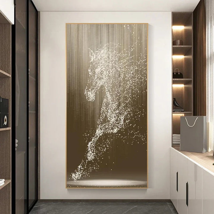 Minimalist Abstrakt Lys Splash Hest Veggkunst Fin Kunst Lærred Utskrifter Equestrian Bilder For Moderne Stue Entré Foyer Kunst Dekor | Skanto